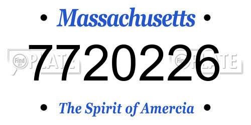 7720226 Massachusetts License Plate