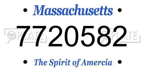 7720582 Massachusetts License Plate