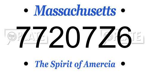 77207Z6 Massachusetts License Plate