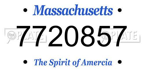 7720857 Massachusetts License Plate