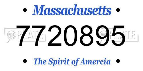7720895 Massachusetts License Plate