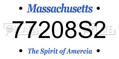 77208S2 Massachusetts License Plate