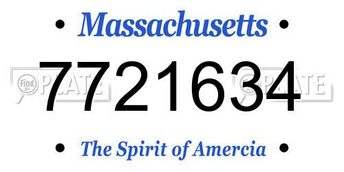 7721634 Massachusetts License Plate