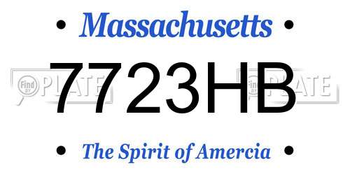 7723HB Massachusetts License Plate