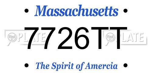 7726TT Massachusetts License Plate