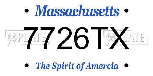 7726TX Massachusetts License Plate