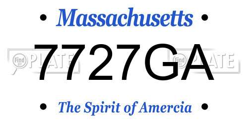 7727GA Massachusetts License Plate