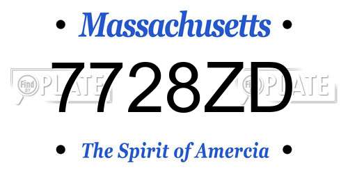 7728ZD Massachusetts License Plate