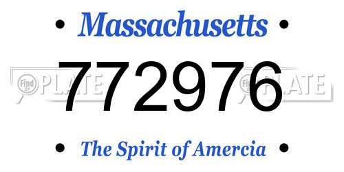 772976 Massachusetts License Plate