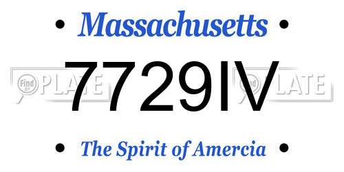 7729IV Massachusetts License Plate