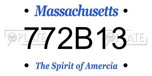 772B13 Massachusetts License Plate