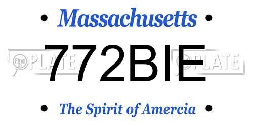 772BIE Massachusetts License Plate
