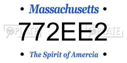 772EE2 Massachusetts License Plate