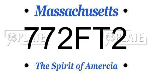 772FT2 Massachusetts License Plate