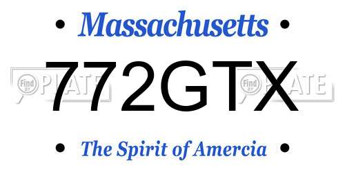 772GTX Massachusetts License Plate