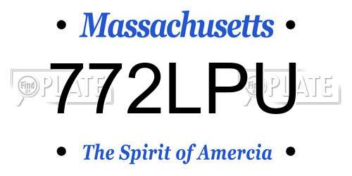 772LPU Massachusetts License Plate