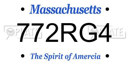 772RG4 Massachusetts License Plate