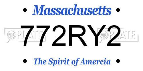 772RY2 Massachusetts License Plate