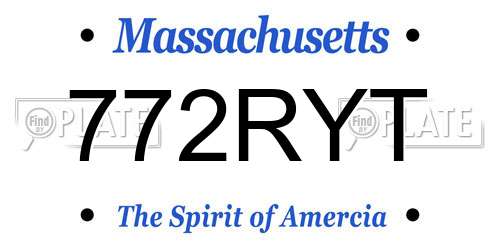 772RYT Massachusetts License Plate