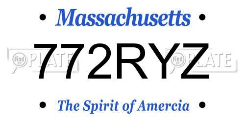 772RYZ Massachusetts License Plate