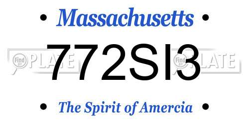 772SI3 Massachusetts License Plate