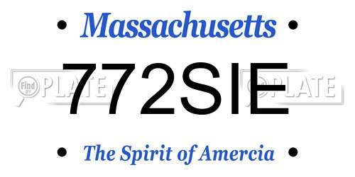 772SIE Massachusetts License Plate
