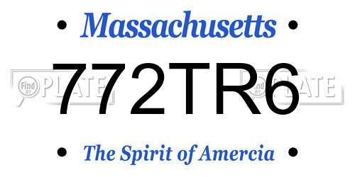 772TR6 Massachusetts License Plate