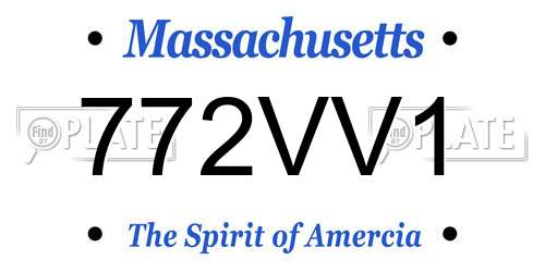 772VV1 Massachusetts License Plate