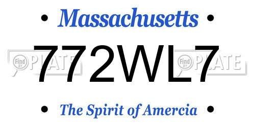 772WL7 Massachusetts License Plate
