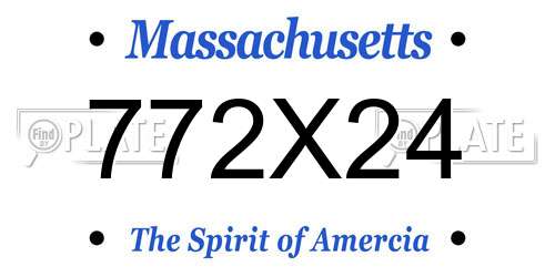772X24 Massachusetts License Plate