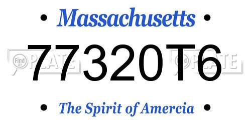 77320T6 Massachusetts License Plate