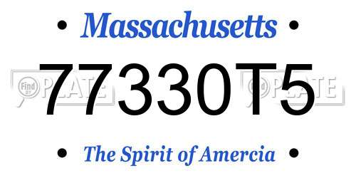 77330T5 Massachusetts License Plate