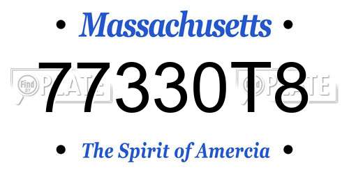 77330T8 Massachusetts License Plate