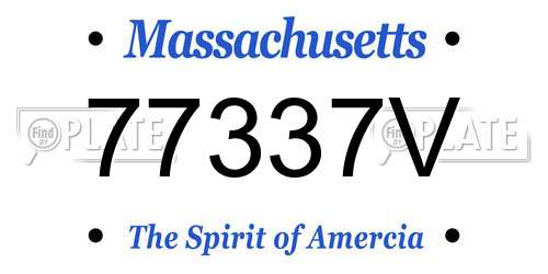 77337V Massachusetts License Plate