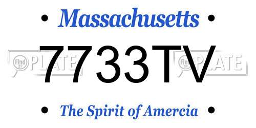 7733TV Massachusetts License Plate
