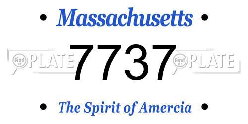 7737 Massachusetts License Plate