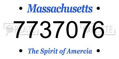 7737076 Massachusetts License Plate