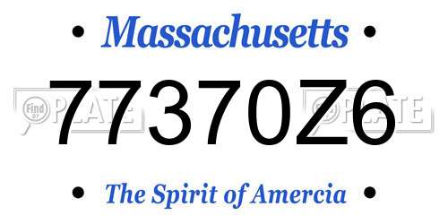 77370Z6 Massachusetts License Plate