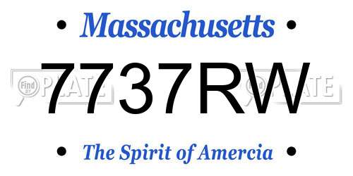7737RW Massachusetts License Plate