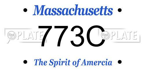 773C Massachusetts License Plate