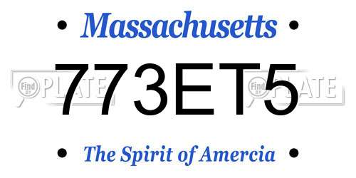 773ET5 Massachusetts License Plate