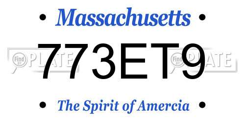 773ET9 Massachusetts License Plate