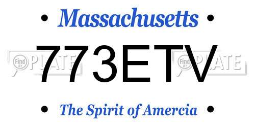 773ETV Massachusetts License Plate