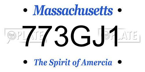 773GJ1 Massachusetts License Plate