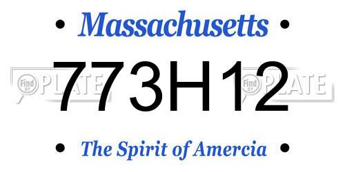 773H12 Massachusetts License Plate