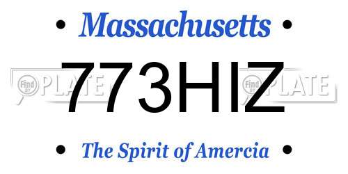 773HIZ Massachusetts License Plate