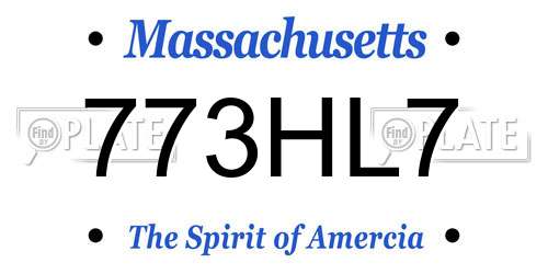773HL7 Massachusetts License Plate