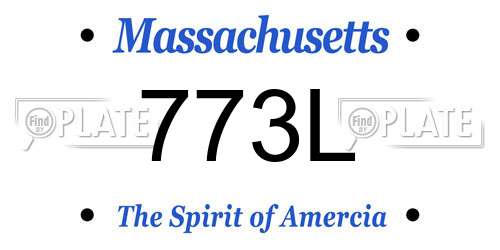 773L Massachusetts License Plate