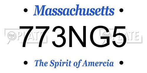 773NG5 Massachusetts License Plate
