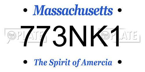 773NK1 Massachusetts License Plate